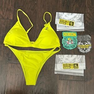 NWT Dixxon neon green Bikini XL top & bottom swim